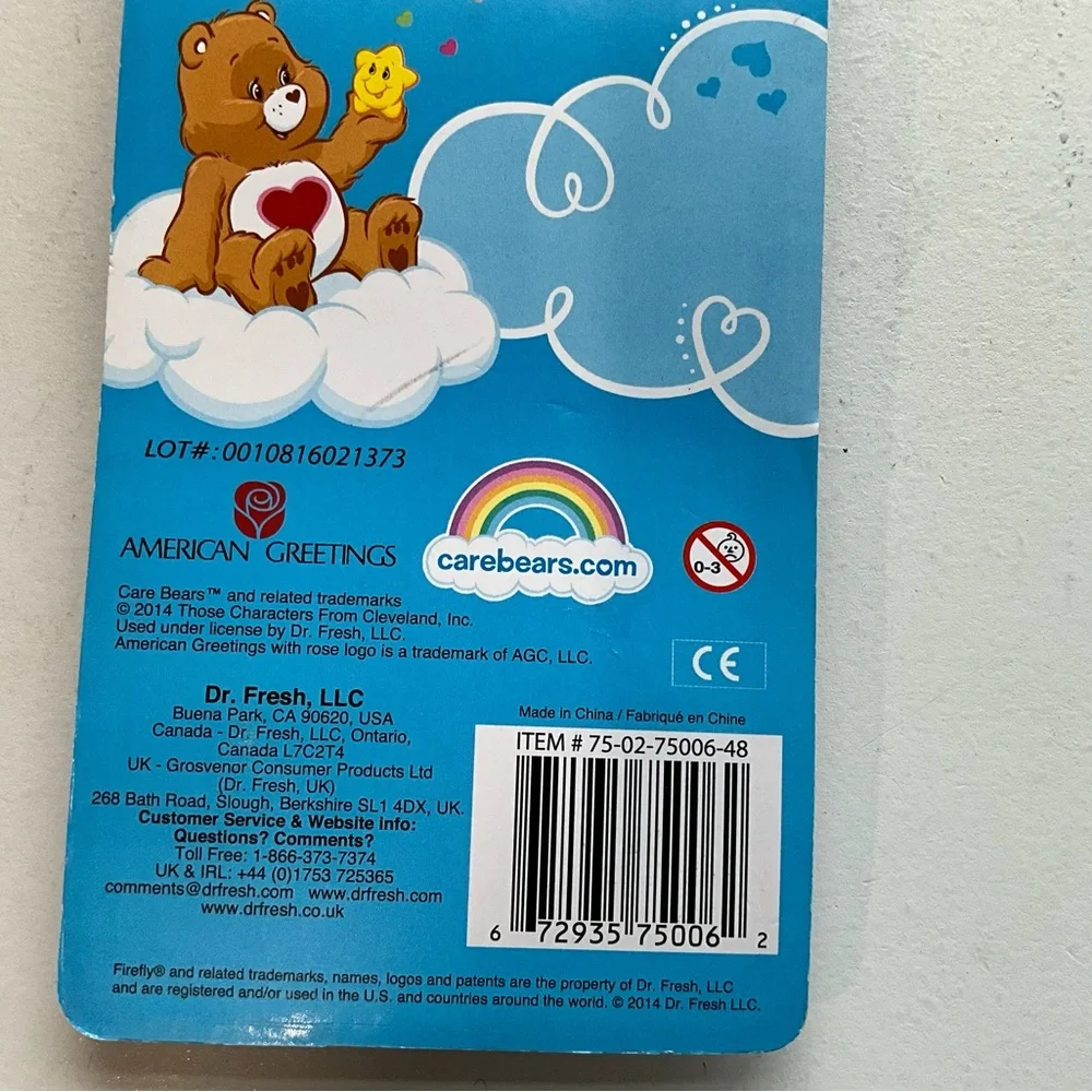 2014 Firefly NOS Care Bear Pack of 3 Toothbrushes Soft Bristles